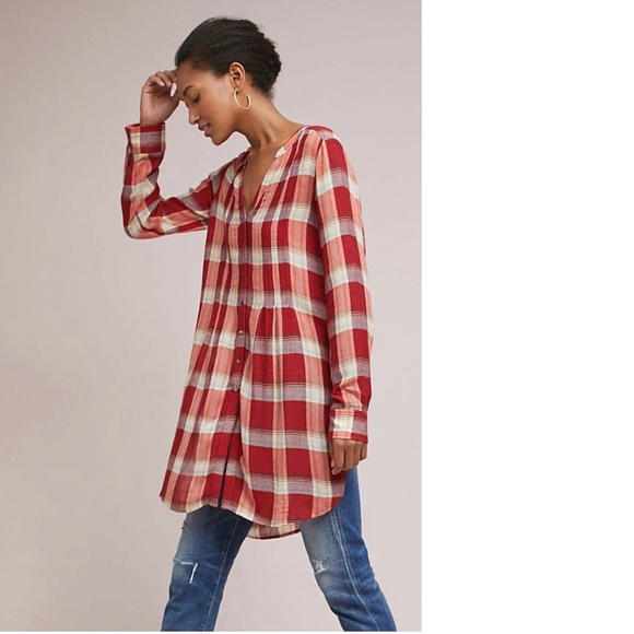 NWT Anthropologie Lucie Plaid Tunic - Picture 4 of 8